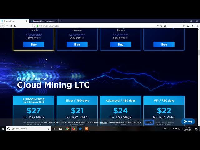 cryptouniverse.io a legit cloud mining company from russia ROI in 180 days