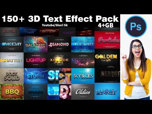 150+ 3D Text Effects Download In PSD Files |Sheri Sk| |Photoshop Tutorial|