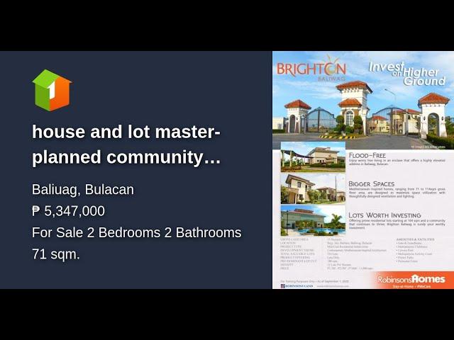 house and lot master-planned community developed by Robinsons Homes in