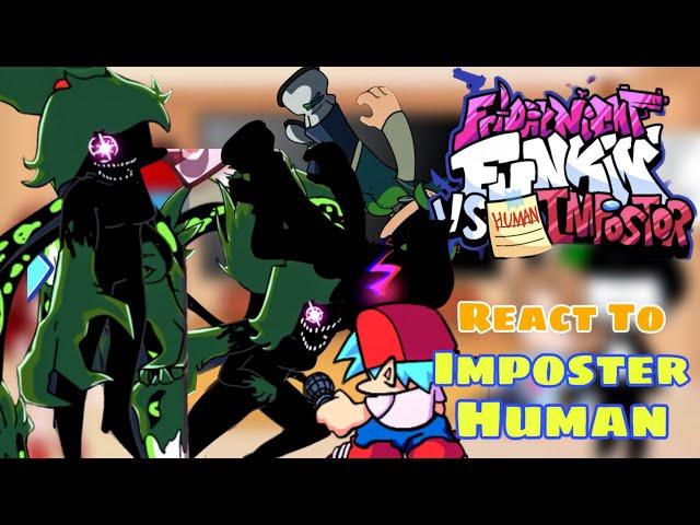 Imposter but Human V2 Cancelled build || Fnf React To Among Us/Black Imposter V4