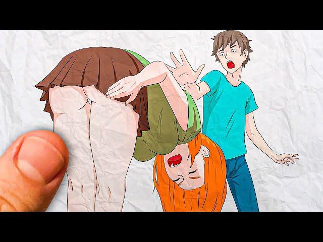 Steve i'm stuck / Alex and Steve life (Minecraft Flipbook Anime)