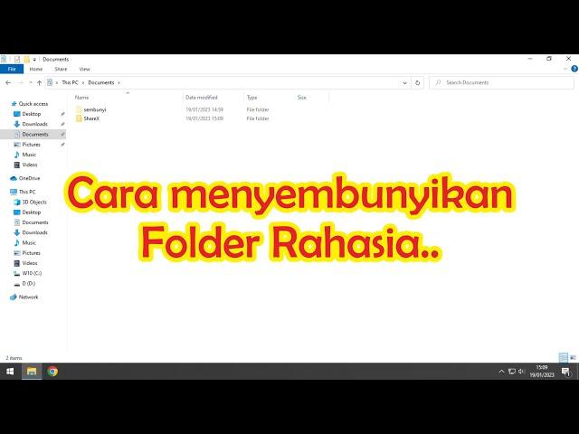 Menyembunyikan folder dan menampilkan folder tersembunyi pada Windows