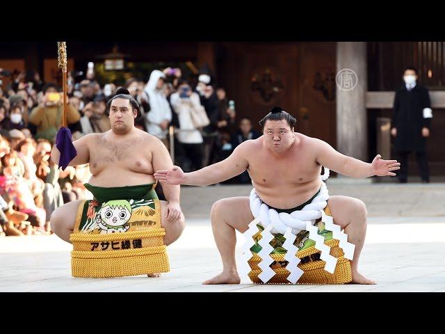 Лучшие борцы сумо совершили новогодний ритуал (новости)