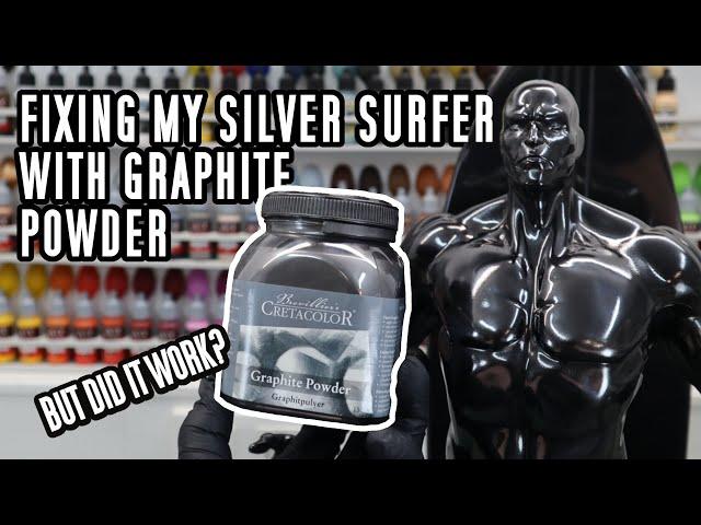 Using Graphite Powder on my Silver Surfer Statue -