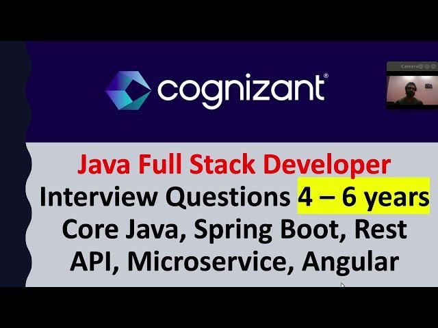 Cognizant for Java Full Stack Developer | Interview Questions | 4 - 6 year Experience | [Selected]