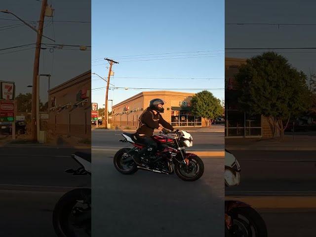 Triumph Street Triple R Wheelies Into The Sunset