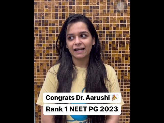 NEET PG 2023 Rank 1 | Dr. Aarushi Narwani | DBMCI | eGurukul