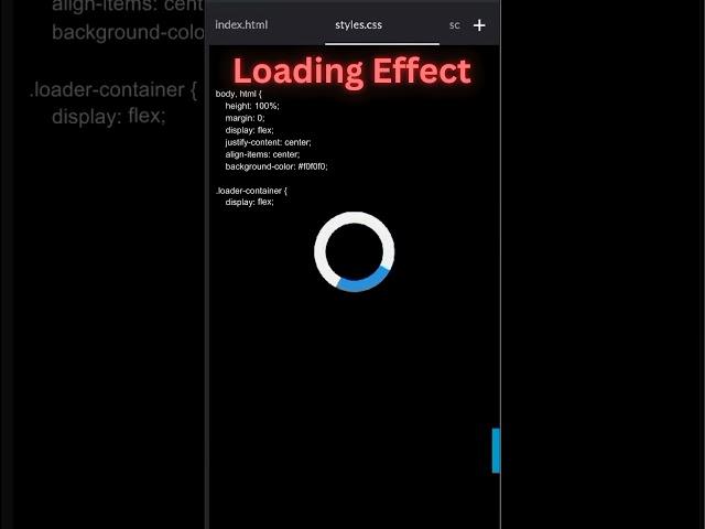 Advanced Loading Spinner Effect Using HTML and CSS | Web Development  #like    #comment