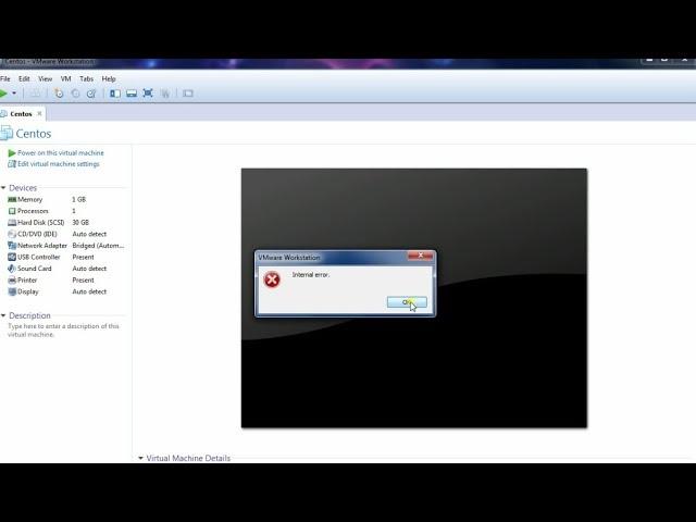 Fix VMware Workstation Internal Error