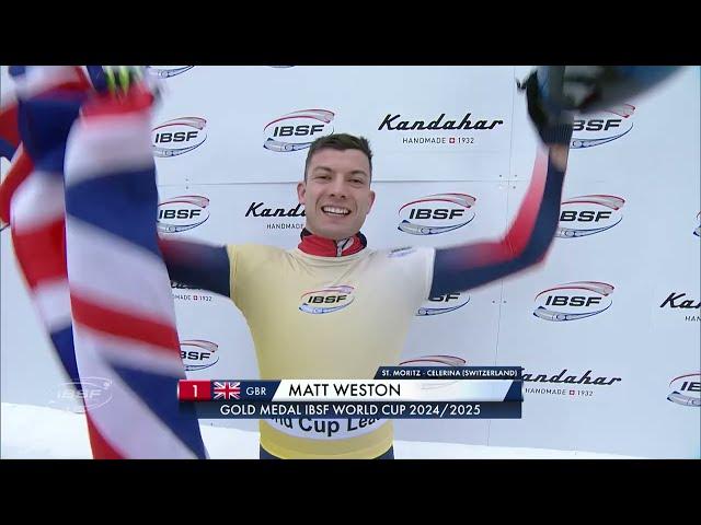 Men's skeleton winning run st Moritz