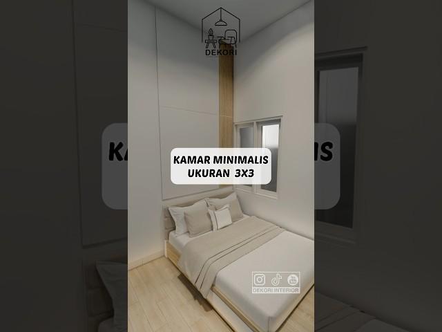 Desain Kamar Minimalis 3x3 Meter  #short