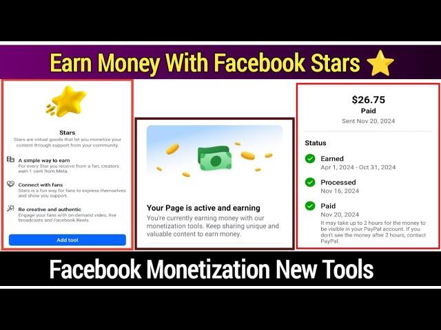 How to Setup Facebook Stars Monetization | Facebook Stars Monetization Enabled Kaise Kren 2025