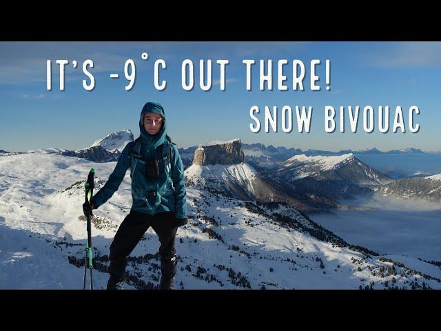 Wild camping in the snow in Vercors (French Alps) English version with French subtitles