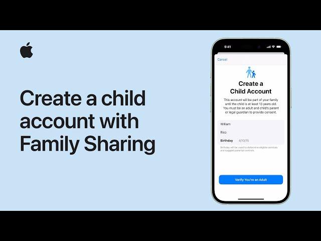 How to create a child account with Family Sharing on iPhone or iPad | Apple Support