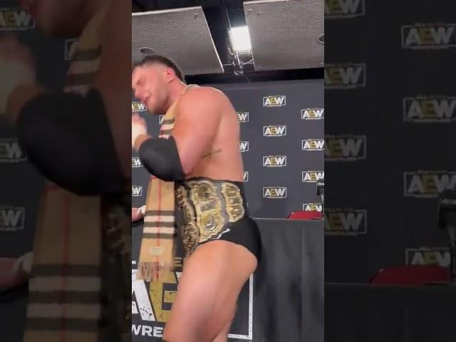 MJF yells and curse at the AEW Press Conference as The New AEW Champion