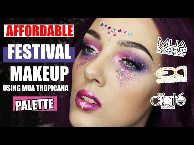 AFFORDABLE DRUGSTORE PINK AND PURPLE FESTIVAL MAKEUP TUTORIAL  | NINJA FAIRY