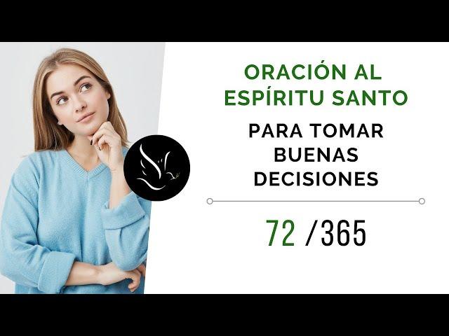 Oración al Espíritu Santo para tomar buenas decisiones