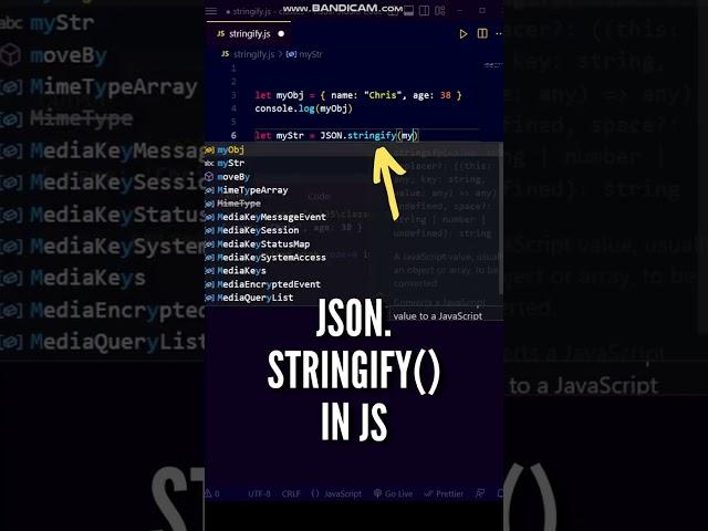 Convert JavaScript Object into JSON String | JSON in JavaScript #shorts #javascript #json #coding