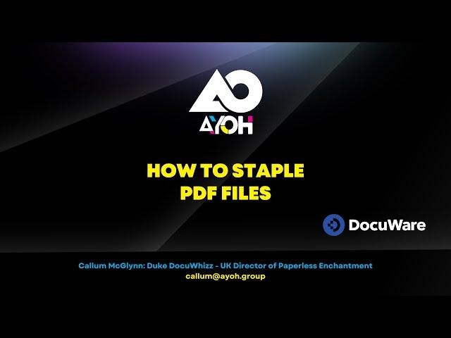 How To Staple PDF Files in DocuWare