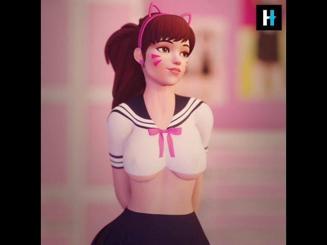 D.va Dancing Cosplay | Overwatch 2 | #shorts #3dart #cosplay #tiktok