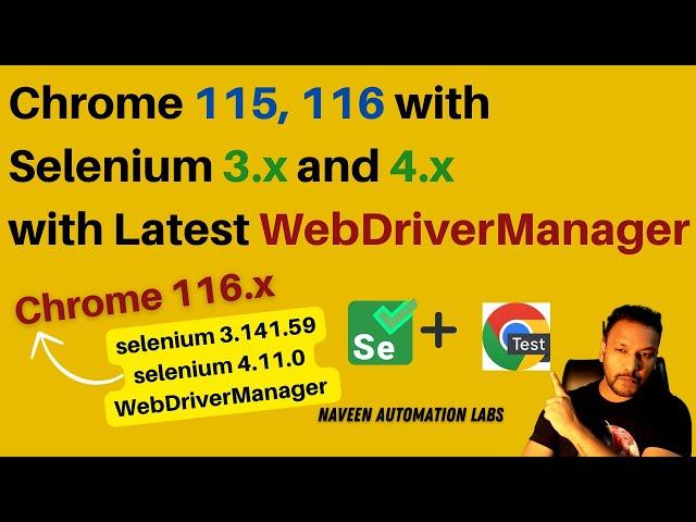 Chrome 116 with Selenium 3.x and 4.x With WebDriverManager || Latest Bonigarcia WebDriverManager