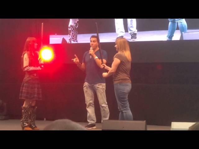 Adrian Paul teaching sword fighting at 1st ComicCon Germany 26th June 2016