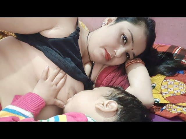 desi breastfeeding vlogs New latest || new husband wife romantic video || breastfeeding vlogs