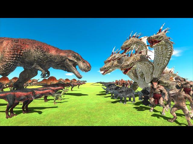 ALL Dinosaurs Revolt - Tyrannosaurus VS Giant Hydra | Animal Revolt Battle Simulator