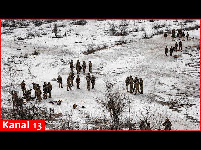 North Korean soldiers set up observation posts to protect against drones in Kursk