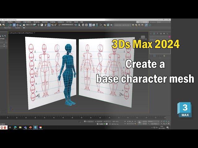 3Ds Max 2024 - Character Modelling - Base Mesh - Part 03