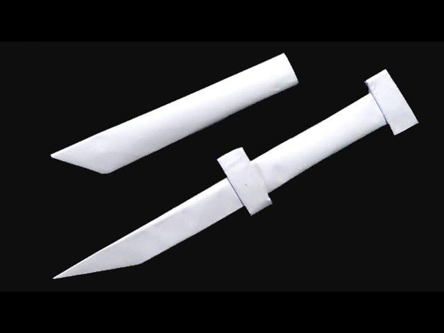 DIY - How to make a DAGGER ((knife)) with a scabbard from A4 paper (Letter)