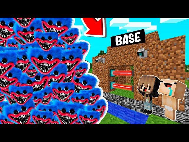 RETO DE LA BASE VS 1000000 HUGGY WUGGY POPPY PLAYTIME  BASE BEBE NOOBSI VS HUGGY WUGGY MINECRAFT