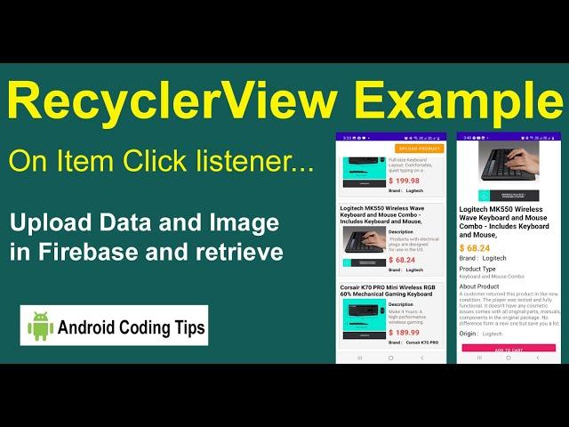 How to insert and retrieve data with image in RecyclerView |  RecyclerView On Item Click listener