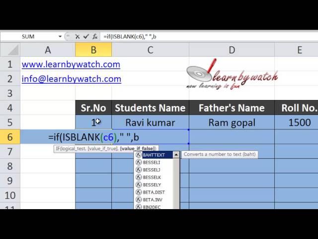 How to use IsBlank formula with If function in Excel 2010 (Hindi / Urdu)