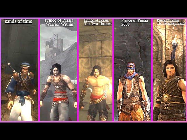 Prince of Persia The Sands of Time vs. Warrior Within vs Pop 2008 vs The Forgotten Sands  Comparison