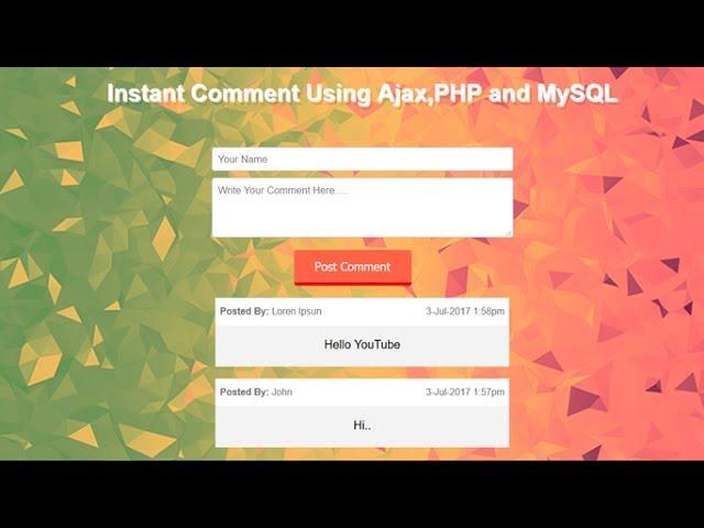 Post Comment Without Refreshing Page  Using Ajax, php And Mysql