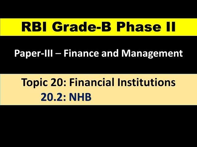 20 2 National Housing Bank NHB |Objectives and Functions of NHB- National Housing Bank