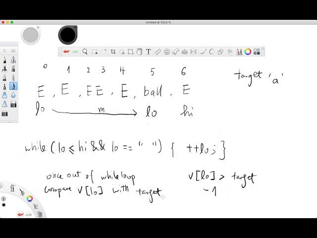 Binary Search With a Twist | Search String