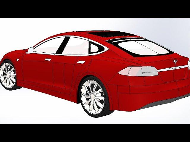 Tesla Model S Car Modelling | SolidWorks CAD Tutorial