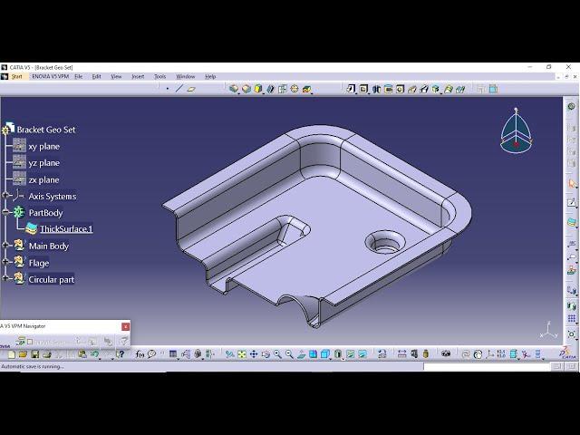 Bracket in CATIA using only surfacing commands || CATIA V5 Tutorials