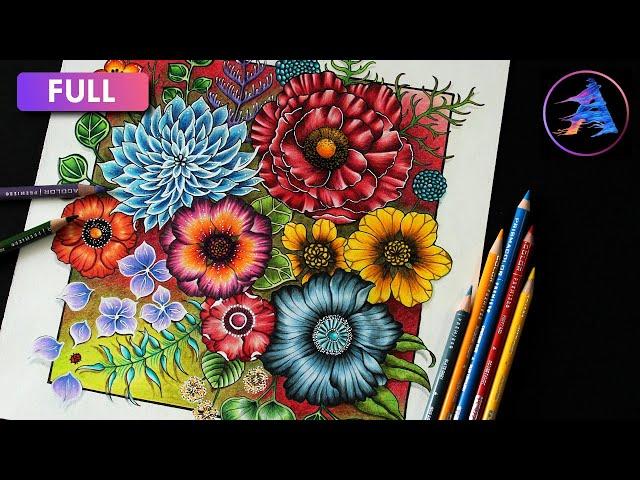 How to color different Flowers | WORLD OF FLOWERS by Johanna Basford | Prismacolor colored pencils