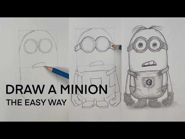 Draw a minion! Easy step-by-step drawing lesson for beginners