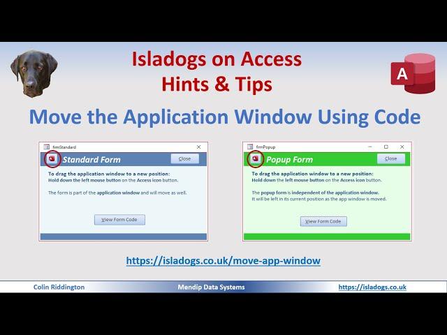 Move the Access Application Window Using Code