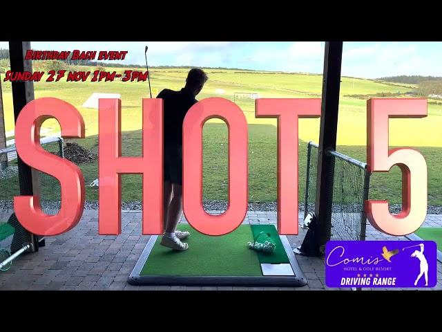 Golf Driving Range Bottle Smash Challenge. Sam Crawford at the Comis Hotel and Golf Resort.