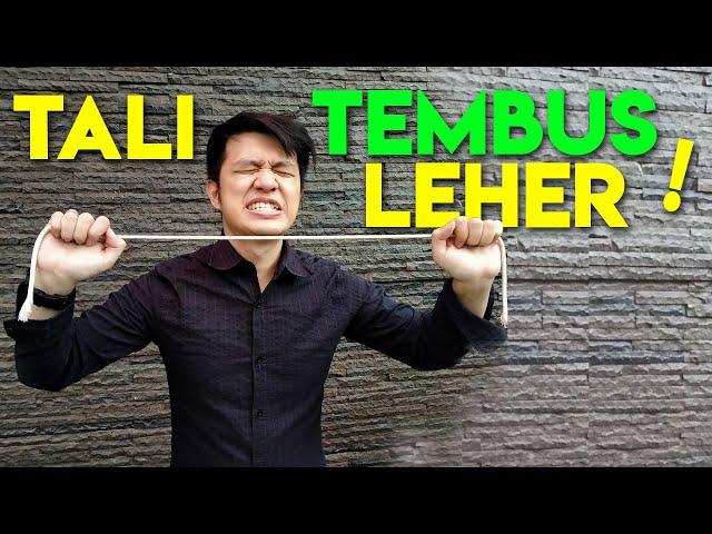 RAHASIA TRIK SULAP TALI TEMBUS LEHER !!