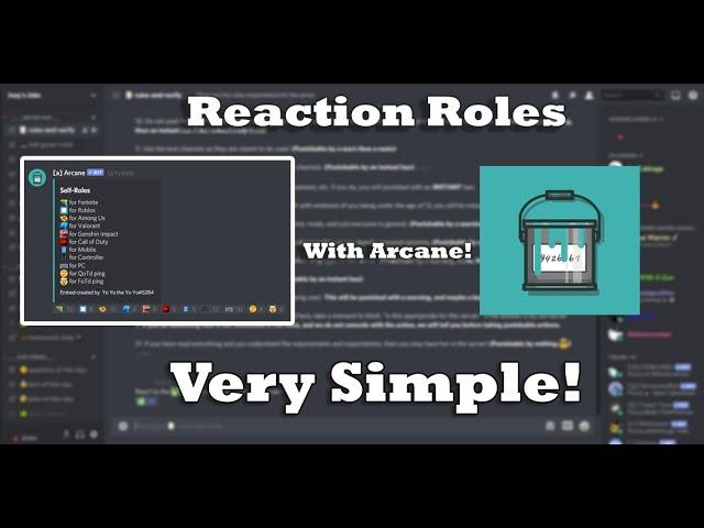 How To Create Simple Reaction Roles With Arcane!