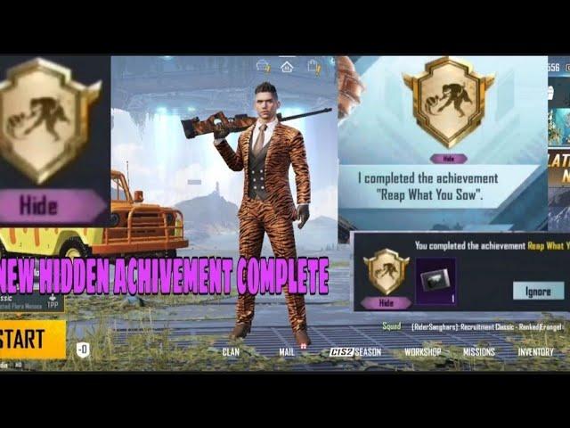 Reap What you sow || New hidden Achivement || BGMi & PUBG Achivement | 7th hidden Achivement