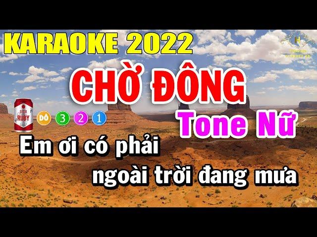 Chờ Đông Karaoke Tone Nữ Nhạc Sống | Trọng Hiếu