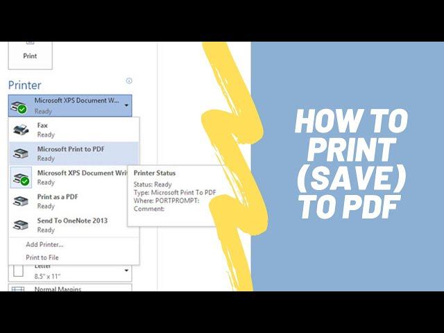 How to use the Microsoft Print to PDF Windows 10