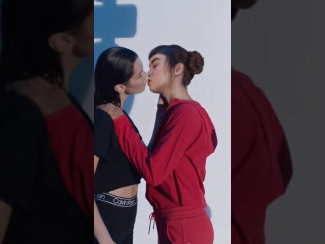 Bella Hadid and Miquela(robot) kiss  #shorts